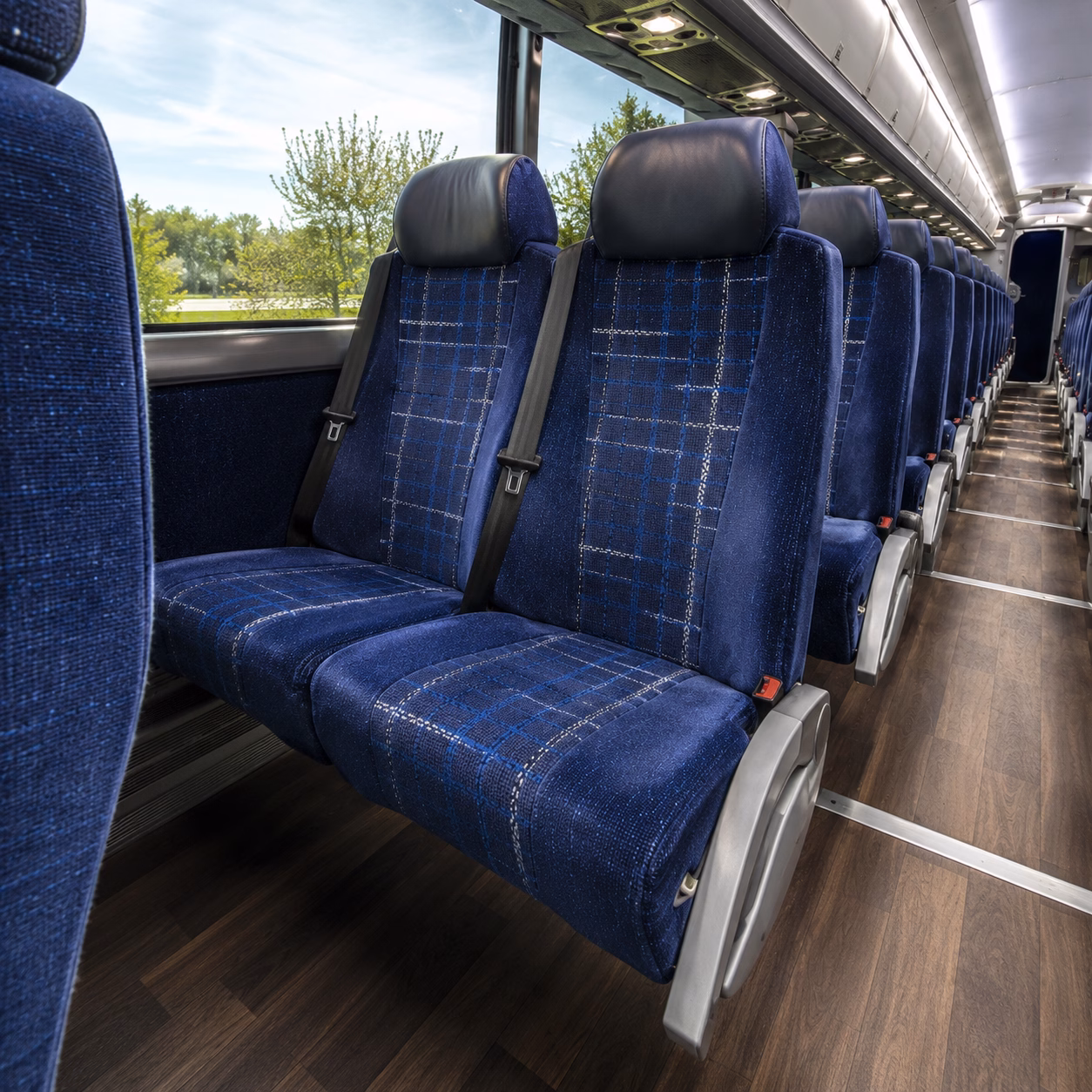 billings charter bus interior